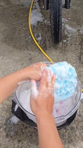 Miếng Rửa Xe Microfiber Jiong Wa Frog Detailing Màu Xanh Ngọc – Bọt Biển Cao Cấp Chống Trầy Thấm Hút Tốt