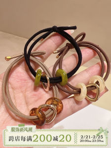 Simple round Circle Decorative Hair Ties Womens Elastic Hair Bands Fashionable Ins Style Multi-Functional Hair Accessories