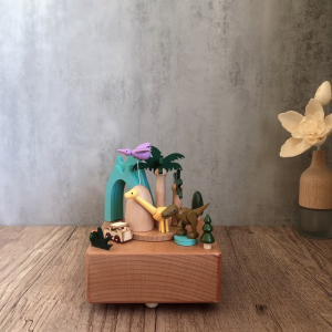 Hộp Nhạc Bằng Gỗ Khủng Long Kỷ Jura Dành Cho Bé Trai Đồ Trang Trí Cảnh Quan Vi Mô Sáng Tạo Hộp Nhạc Bằng Gỗ Nguyên Khối Quay Tay Quà Tặng Cho Trẻ Em