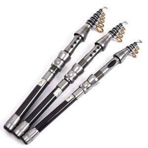 Professional Fishing Rod Carbon Fiber 1.5-2.4M Sea River Fishing Ultralight Telescopic Spinning Ring Rod Fishing Stick