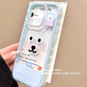 เคสโทรศัพท์น่ารักสำหรับผู้หญิง ปกป้องเต็มจอ รูปหมีสบายๆ ทนทาน ทนทานต่อการตกหล่น สำหรับ Huawei Apple Vivo Xiaomi Oppo Honor Nova 13 17 pro Max