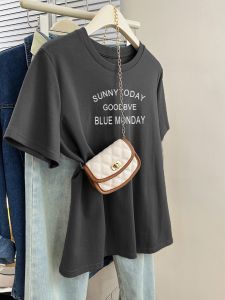 New Summer Womens Short Sleeve T-Shirt Sweet And Spicy Girl Cute Pure Cotton Versatile Fashionable Anti-Aging Commute Korean Style Slim Fit