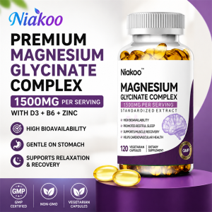 Magnesium Glycinate Capsules 500mg with Zinc Vitamin D3 &B6 - Promotes nerve bowel function
