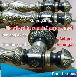 handle pintu rumah mewah 2 pintu unik ukir / gagang pintu rumah