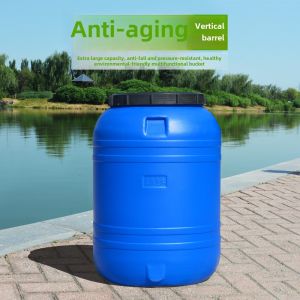 Blue Anti-aging Large-capacity Plastic Water Storage Bucket Round