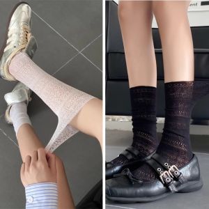 Summer Lightweight Mesh Mid-calf Socks for Women 3 Pack