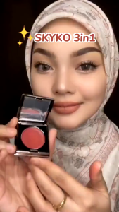 SKYKO 3 In 1 Makeup Blush Cream Lip & Cheek Face Beauty with Bonus Lipstick Brush