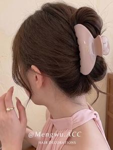 MENGWU | Korean-style Acetate Ivory Pink Medium-sized Clip for Women Stylish Hair Claw Accessory