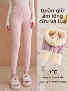 MiiOW | Quần lót len dày dặn cho nữ mùa thu đông quần dài cotton cạp cao lót lông cừu ấm áp quần áo mặc trong