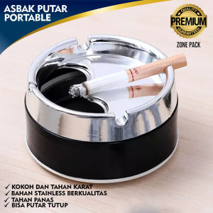 Asbak Putar Portable Asbak Bulat Stainless Steel Asbak Bulat Warna Ashtray Cafe