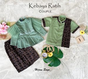 kebaya couple warna Sage/kebaya wisuda/kebaya pengantin/kebaya