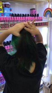 (FREE bleach set) Direct green Hair Color Kit (10minutes )100ml+Free Bleach&Peroxide(100ml) hijau hair green dye rambut ungu hair dye permanent dye Muslim friendly