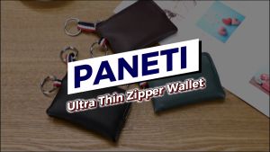 Dompet Koin Kartu Pria PANETI Ultra Thin Mini Zipper Pouch Kulit Asli
