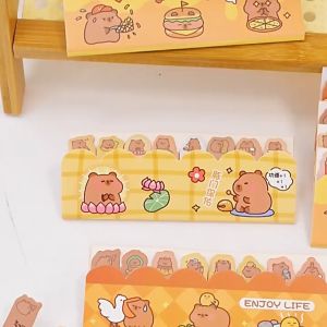 MOMO 120Sheets Cartoon Capybara Sticky Notes Student Memo Pads School Office Stationery