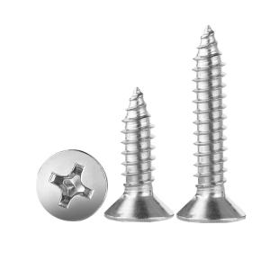 POWER&STRONG | 304 Stainless Steel Countersunk Flat Head Self-Tapping Screws with Extended Cross Head for Wood M1-M6 M8