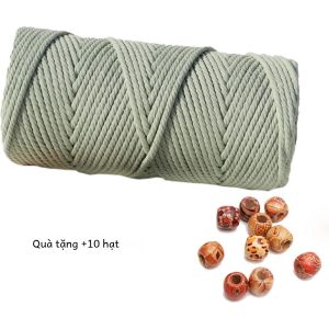 4mm Cotton Tự Nhiên Macrame Dây 100m Đồ Trang Trí Dây Cho Vật Có Móc Treo Trang Trí Lễ Cưới Đan - 100% Cotton Macrame Dây
