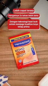 Hansaplast Koyo Panas 1 Sachet isi 10 Lembar - Pereda Pegal dan Nyeri Otot\\n\\n Apa Itu Hansaplast Koyo Panas 1 Sachet isi 10 Lembar?\\n\\nHansaplast Koyo Panas 1 Sachet isi 10 Lembar adalah produk yang dirancang khusus untuk mengurangi pegal dan nyeri otot. Produk ini memiliki kemasan yang praktis dalam satu sachet berisi 10 lembar, sehingga memudahkan penggunaannya.\\n\\n Komposisi Bahan\\n\\nKomposisi bahan Hansaplast Koyo Panas 1 Sachet terdiri dari bahan-bahan alami yang aman dan efektif untuk meredakan pegal dan nyeri otot. Bahan-bahan tersebut meliputi minyak esensial, ekstrak herbal, dan bahan aktif lainnya yang bekerja secara sinergis untuk memberikan efek hangat dan relaksasi pada otot.\\n\\n Cara Kerja Penghilang Rasa Nyeri\\n\\nHansaplast Koyo Panas 1 Sachet bekerja dengan cara meningkatkan aliran darah ke area yang sakit atau pegal. Efek hangat yang dihasilkan oleh koyo ini akan membantu meredakan ketegangan otot dan mengurangi rasa nyeri. Selain itu, koyo juga akan merangsang pembentukan kolagen, yang membantu dalam pemulihan jaringan otot yang rusak.\\n\\n Manfaat Pengobatan Otot dengan Hansaplast Koyo Panas 1 Sachet\\n\\nPenggunaan Hansaplast Koyo Panas 1 Sachet memberikan manfaat bagi pengobatan otot, seperti:\\n\\n Pereda Pegal & Nyeri Otot\\n\\nKoyo panas ini efektif dalam meredakan pegal dan nyeri otot, baik yang disebabkan oleh aktivitas fisik berlebihan maupun kondisi medis tertentu seperti arthritis atau fibromyalgia.\\n\\n Meningkatkan Aliran Darah\\n\\nDengan meningkatkan aliran darah ke area yang sakit atau pegal, Hansaplast Koyo Panas 1 Sachet membantu mempercepat proses penyembuhan dan mengurangi pembengkakan.\\n\\n Cara Menggunakan Hansaplast Koyo Panas 1 Sachet dengan Benar\\n\\nBerikut adalah langkah-langkah penggunaan Hansaplast Koyo Panas 1 Sachet:\\n\\n1. Bersihkan area yang akan ditempelkan koyo dengan air hangat dan sabun.\n2. Keringkan area tersebut dengan handuk.\n3. Buka sachet Hansaplast Koyo Panas 1 Sachet dan keluarkan koyo.\n4. Tempelkan koyo pada area yang sakit atau pegal.\n5. Biarkan koyo menempel selama 6-8 jam sebelum diganti dengan lembar baru.
