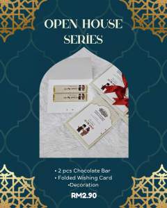RAYA GIFT SET | OPEN HOUSE GIFT | CUTIE GIFT - (25 SETS) 2 PCS CHOCOLATE BAR WITH FOLDED GREETING CARD