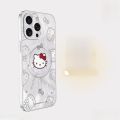 HelloKitty Magnetic Absorption iPhone pro Max Phone with Lanyard Full Cover Womens Style Lambskin Apple 16 Series Case. 