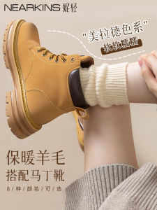 Womens Woolen Mid-calf Thickened Socks Winter Warm Sleep Long Socks Martin Boots Matching Cozy Home Socks NEARKINS Brand