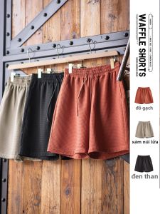 MADEN | Quần Short Waffle Phong Cách Retro Mỹ Rộng Rãi Thoáng Khí