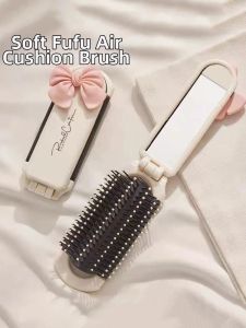 Portable Mini Folding Mirror Comb Ladies Special Massage Airbag Comb Cosmetic Pouch Comb Personal Hygiene Tool Compact Size