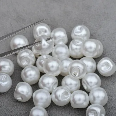Nút Áo Nhựa Trắng JUNAO 8mm/10mm/12mm Hình Tròn Đính Đá Dùng Trang Trí Quần Áo Thân Thiện Với Môi Trường