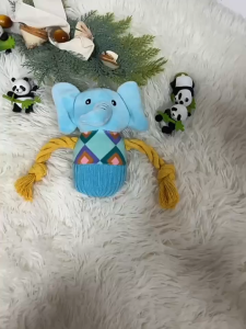 Plush Sound Toy Cartoon Elephant Teeth Grinding Cat Dog Relaxing Toys Puppy Interactive Kitty Pet Supplies