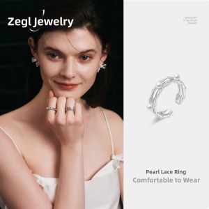 zengliu | Designer Ballet French Style Niche Luxury Artificial Pearl Open Ring
