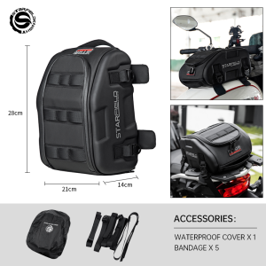 Multifunctional Motorcycle Bag Oil Tank Package Riding Gears Rear Seat Bag Large Capacity Tail Pack With Waterproof Rain Cover