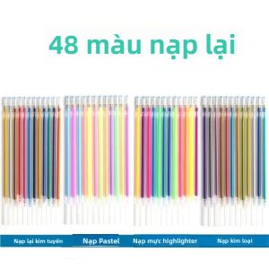Bộ 100/12 Màu Bút Gel - Kim Loại Lấp Lánh Màu Pastel Huỳnh Quang Neon Dành Cho Sách Tô Màu Người Lớn & Làm Album Ảnh