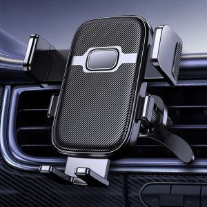 Car Phone Holder Air Outlet Mount Upgrade Auto Locking Universal Phone Stand Holder 360° Rotation Adjustable Clip Phone Mount