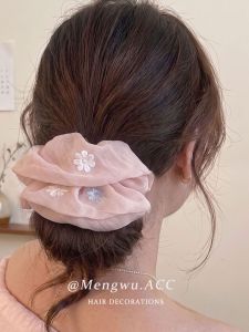 MENGWU | New Floral Embroidery High-end Ruffled Hair Accessory