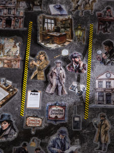 Holmes Diary Suspense Landscape PET Stickers Die-Cut Album Decoration Adhesive Pictures Retro Versatile Craft Supplies