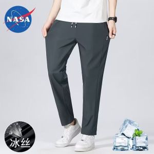 กางเกงลำลองชาย NASA Ice Silk Quick Dry ทรงตรง ทรงหลวม ระบายอากาศได้ดี ทรงบาง กางเกงขายาว ผ้าโพลีเอสเตอร์