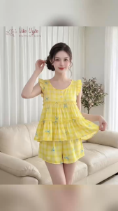 BỘ Đùi Lụa Latin in thiết kế Tay Cánh Tiênquần lưng chun có túi hàng may kỹ Phom 40-62kg