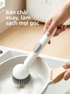 UBT | Bàn chải rửa nồi cán dài loại bơm nước rửa chén có thể xoay không bám dầu không làm trầy nồi