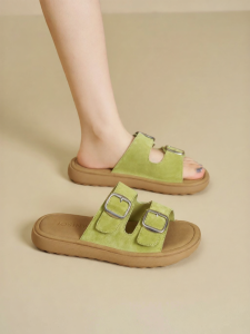 Josiny | Spring Summer New Green Slip On Slippers
