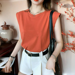 Trendy Stylish Niche Style Waistcoat Loose Plus Size Plus Size Ladies Summer New Sleeveless T-Shirt Sports Vest Womens Top