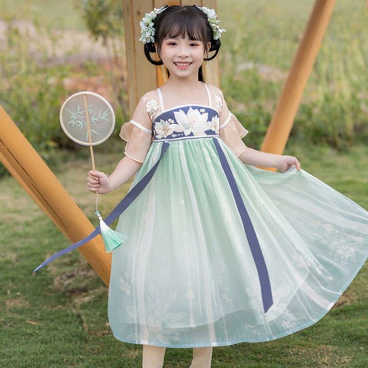 【Ready stock】女童古装汉服长裙 Girl child chinesse style long dress Hanfu | Lazada
