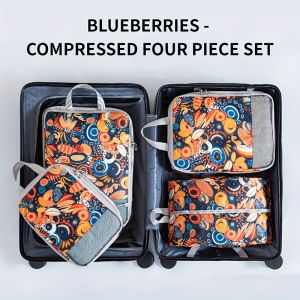 4pcs Compression Storage Bag Large Capacity Foldable Packing Cubes Washable Expandable Luggage Storage Bags Set