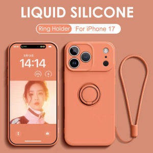 szhaiyu | Liquid Silicone Ring Stand Magnetic Phone Case for iPhone 12 13 Mini 14 15 16 17 18 Pro Max Plus Soft Bumper Protective Case