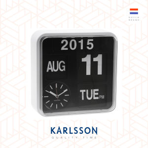 Karlsson 24.5cm Flip wall/table clock White/Black [Ready Stock] Flip Clock Table clock Modern Luxury for Living Room Home Decor
