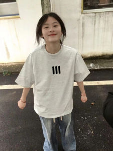 Tagkita Oversize Cotton T-shirt for Women Loose Fit Retro American Style Short Sleeve Crewneck Top Creative Design Printed