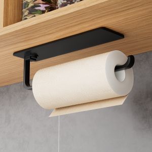 Punch Free Paper Towel Holder Under Cabinet Wall Mounted Kitchen Tissue Rack Space Saving Bathroom Towel Dispenser Holder