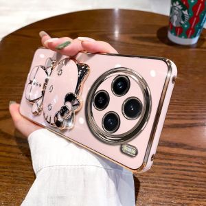 Applicable to vivo X200S mobile phone case electroplating KT cat bracket makeup mirror X100Pro silicone soft case protection h2607069