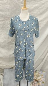 MÓN QUÀ TẶNG MẸ VÀ BÀ TRONG NHIỀU DỊP : BỘ BÀ BA 2 TÚI VẢI ATI ( XỊN ) BÔNG NHÍ TAY NGẮN - CỔ TRÒN CÀI NÚT TIỆN LỢI ( 5 SIZE : 50KG 55KG 60KG 65KG 70KG )