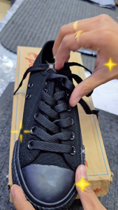 PALLAS X Secondary Student Black School Shoes Canvas | Pallas Jazz Kasut Sekolah Hitam Menengah Bertali Canvas 104ABK / 1104ABK
