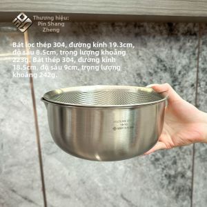 PINSHANGZUO | Bát Đa Năng Có Lỗ Rời Đo Lường Trộn Inox 304