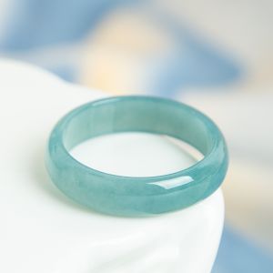 Timeswind Đơn Giản Tự Nhiên Một Lớp Ngọc Ánh Sáng Màu Xanh Lá Cây Ice Ring Cho Nam Giới Với Giấy Chứng Nhận